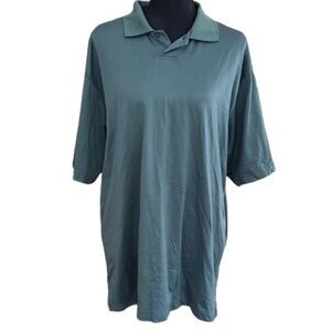 Marc Edwards green button front polo shirt size M